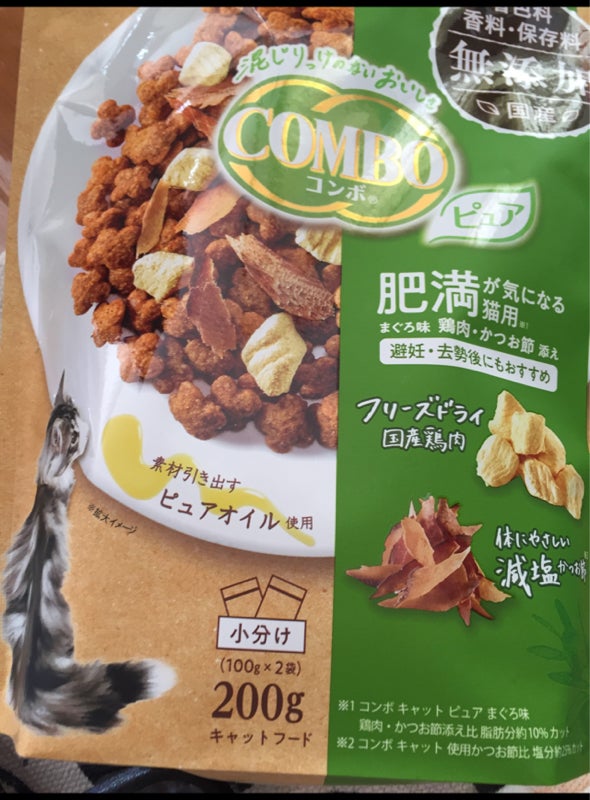 コンボピュアＣ 肥満猫まぐろ味鶏肉かつお節２００ｇ（日本ペットフード）の口コミ・レビュー、評価点数 | ものログ